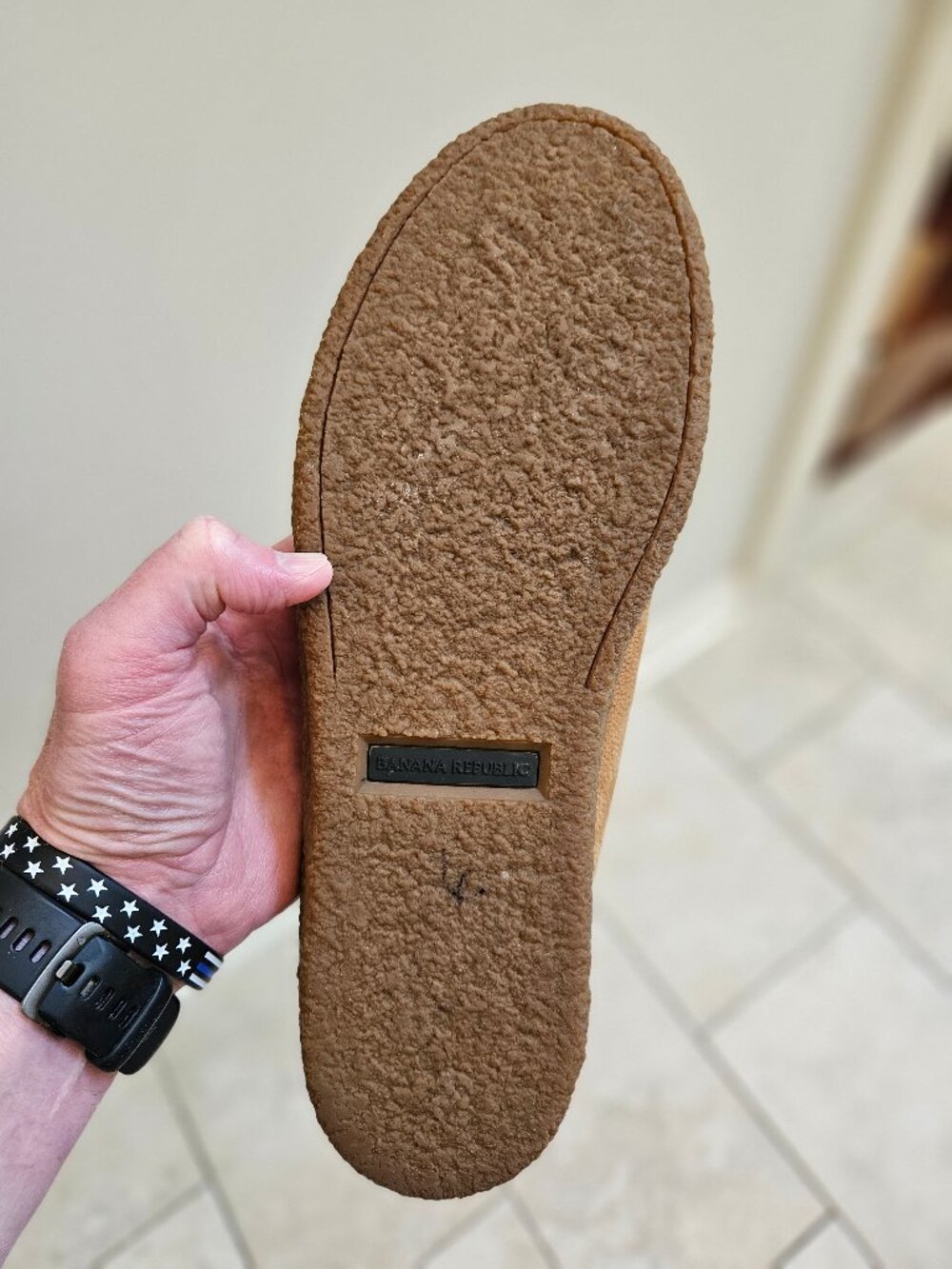 Banana Republic Leather/Nubuck Sneakers, Tan, Sz 13 - Picture 15 of 16